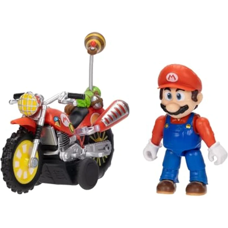 THE SUPER MARIO BROS. MOVIE Super Mario Galaxy – 6 cm große Mario-Figur mit Rückziehmotorrad, 9 Gelenkpunkten, ab 3 Jahren, batteriefrei – Bild 1