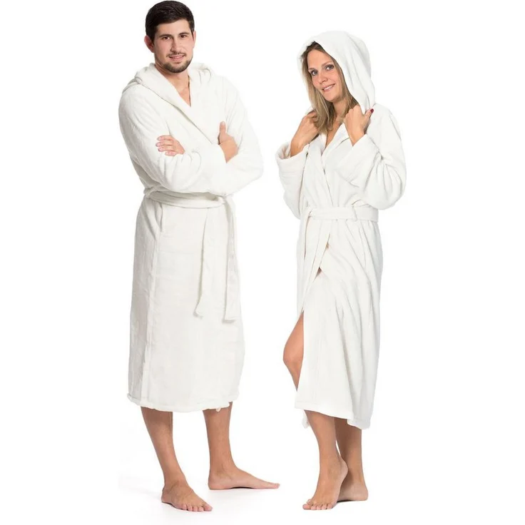 ZOLLNER Unisex-Bademantel, 100% Polyester, Kapuze, Gürtel, Mikrofaser, versch. Farben, S-XXL – Bild 1