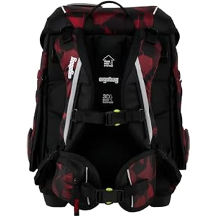 ergobag cubo Set, ergonomischer Schulranzen 5-teilig mit individuell anpassbarem Tragesystem und reflektierenden Elementen, für 1. Klasse Grundschule – Bild 5