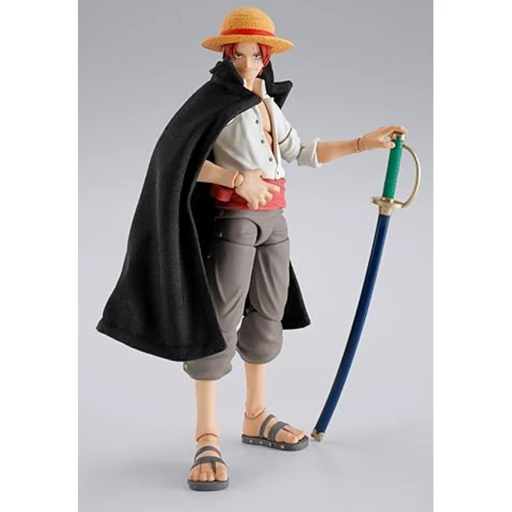 TAMASHII NATIONS S.H.Figuarts Shanks & Monkey D. Luffy - Childhood - Actionfigur mit austauschbaren Teilen und Stoffumhang, offiziell lizenziert – Bild 2