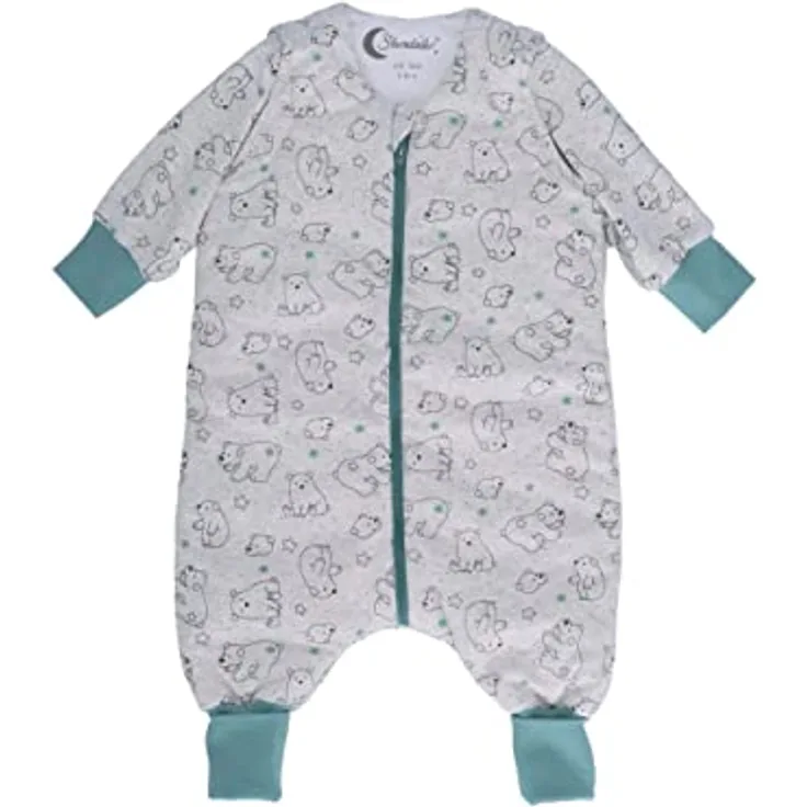 Sterntaler Baby Unisex Schlafsack mit Beinen Eisbär Elia - Baby Overall - beige meliert, 70cm