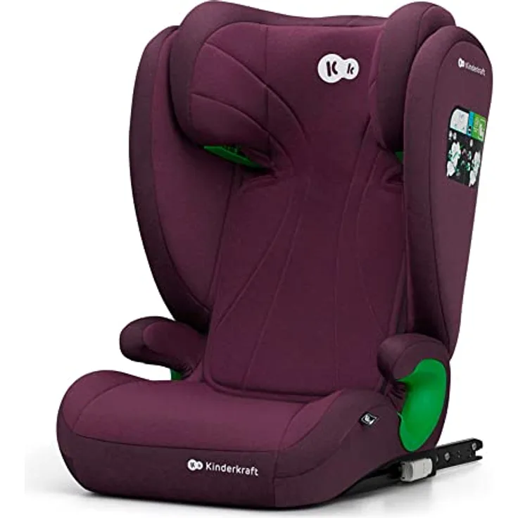 Kinderkraft JUNIOR FIX 2 i-Size, Kindersitz für 3,5 bis 12 Jahre (100–150 cm), inkl. Isofix, H-GUARD und SIDE PROTECT, Cherry Pearl