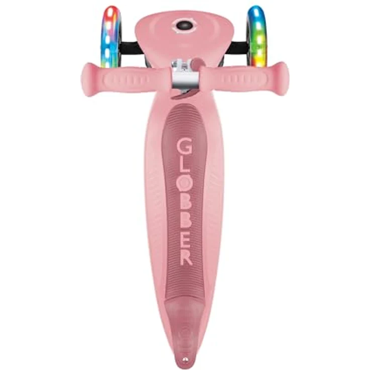 Globber PRIMO FOLDABLE LIGHTS, Dreiradscooter mit Leuchtrollen, klappbar, pastellrosa – Bild 6