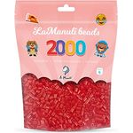 La Manuli Bügelperlen ca. 2000 Stück Midi Perlen Im wiederverschließbaren Beutel | Nachfüllset Bastelperlen Mit jeder Marke Beads kompatibel | 5 mm Steckperlen (Rot)