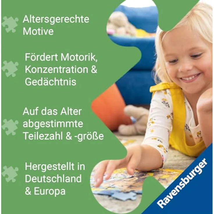 Ravensburger Kinderpuzzle Kleine Bauernhoftiere, My First Puzzle mit 2, 4, 6, 8 Teilen für Kinder ab 2 Jahren, stabile Pappe, 21 x 15 cm – Bild 3