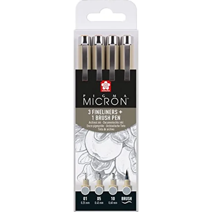 Pigma Micron Light Cool Gray 4er Set