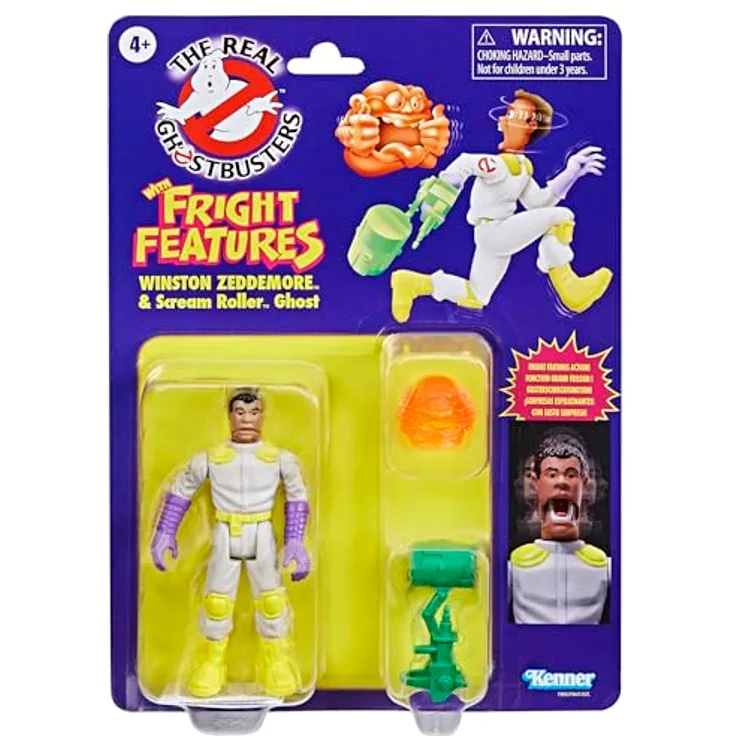 Ghostbusters Kenner Zeddemore, Sammelfigur mit Fright Features und Geisterspielzeugzubehör, klassisches Design aus den 1980er Jahren