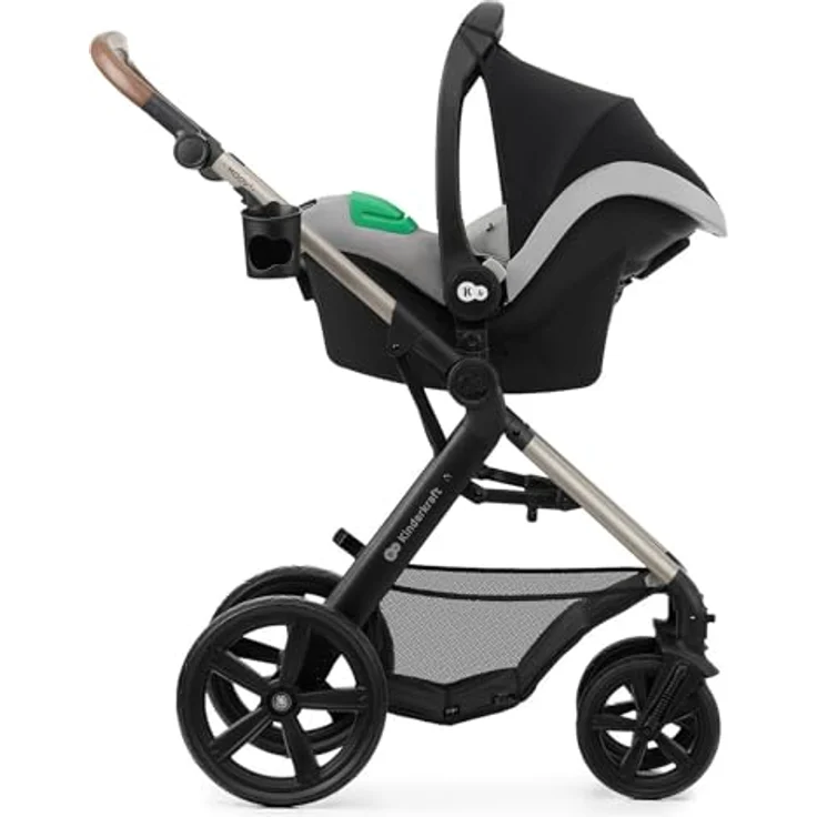 Kinderkraft MOOV 2, 4-in-1 Kombi-Kinderwagen-Set mit wendbarem Sitz, Babywanne, Babyschale MINK PRO i-Size, Isofix-Base, Wickeltasche & Zubehör - Moonlight Grey – Bild 19