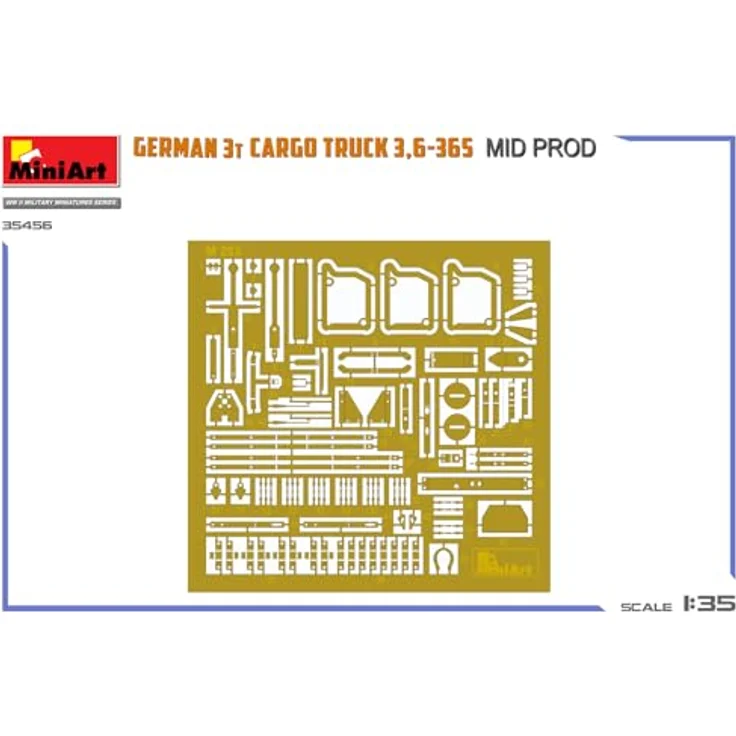MiniArt 1:35 Dt. 3t Cargo Truck 3,6-36S, Detaillierter Modellbausatz mit fotogeätzten Teilen und historischen Abziehbildern – Bild 3