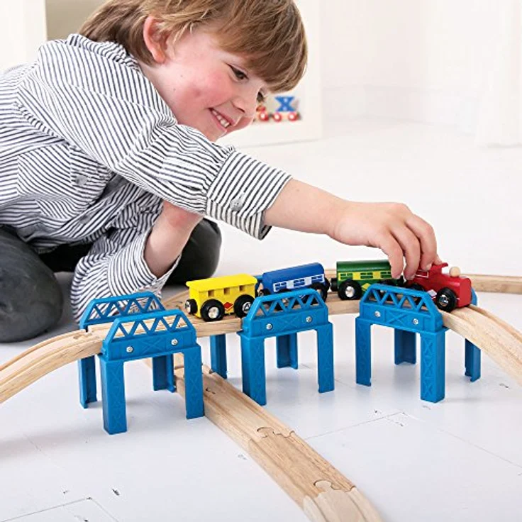 Bigjigs Rail 3 Brückteile Zum Stapeln Oder Verbinden, Kompatibel mit den meisten Holzeisenbahn-Marken – Bild 2
