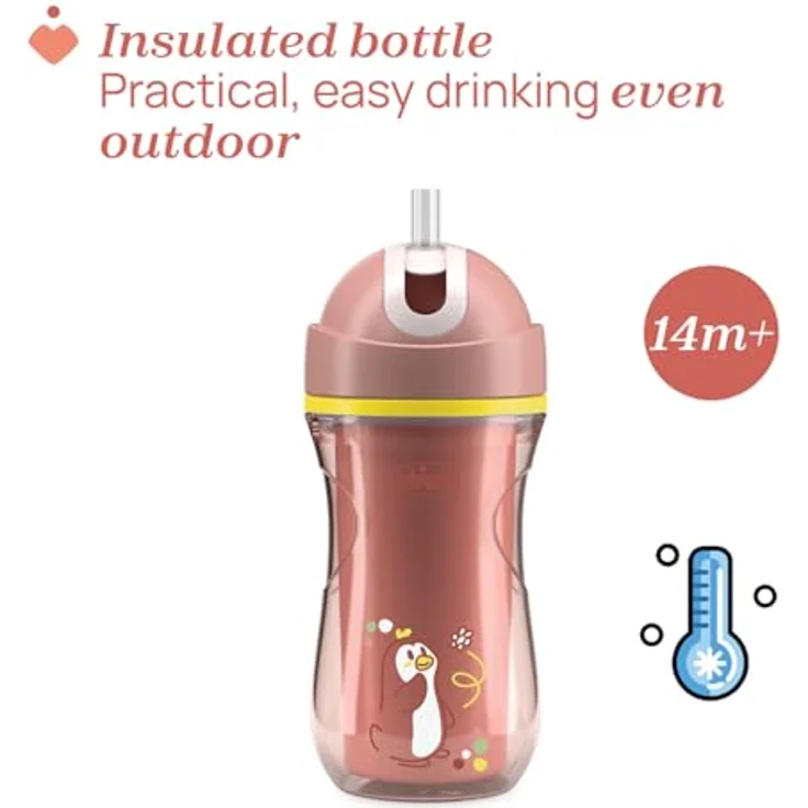 Chicco Sport Trinklernbecher 266 ml, Antitropfbecher mit bissfestem Silikonhalm, BPA-frei, für Kinder ab 14 Monaten, Rosa – Bild 3