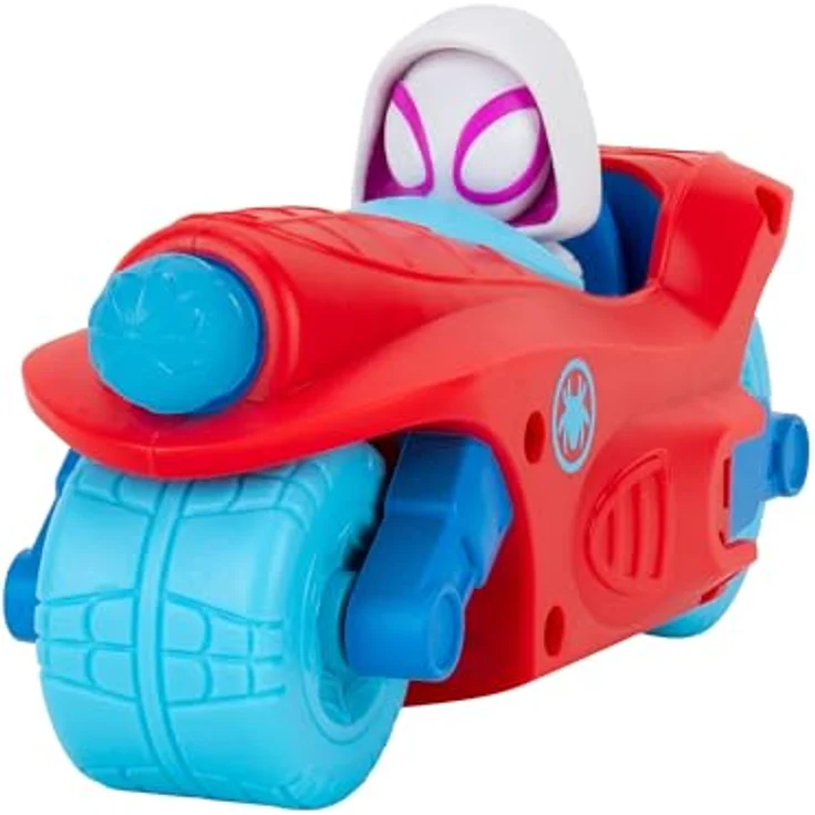 Spiderman Spidey 3-in-1 Fahrzeug Jet, Spielzeugauto mit 2 Motorrädern und Web Darts für actiongeladenen Spielspaß, ab 3 Jahren – Bild 6