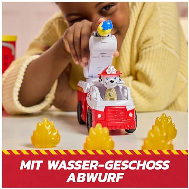 Paw Patrol Feuerwehr-Rettungs-Feuerwache Spielset, Deluxe Spielset mit Licht- und Soundeffekten, inklusive Marshall Figur und Feuerwehr-Fahrzeug, 38 cm hoch – Bild 5