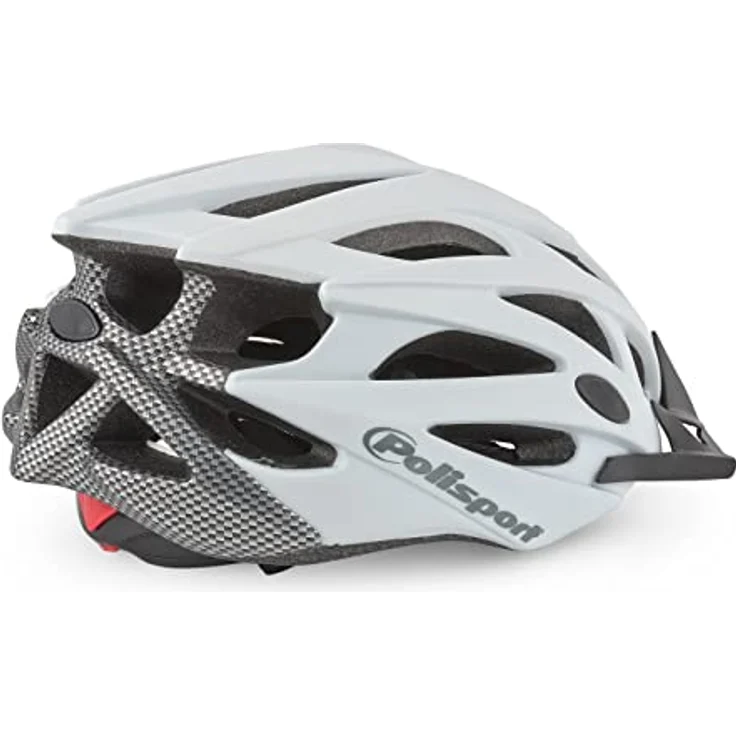 Polisport Twig Fahrradhelm für Damen und Herren, verstellbare Größe L (58-61cm) mit abnehmbarem Visier, CE-Zertifizierung, Weiß/Kohlenstoff-Matt – Bild 4