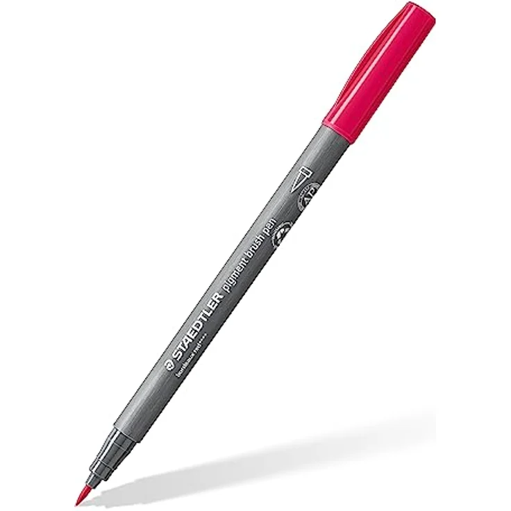 STAEDTLER brush pen pigment Arts, Premium-Zeichentusche, wasserfest, schnelltrocknend, 6 brush pens in sortierten Farben im Kartonetui, 371 C6-7 – Bild 2