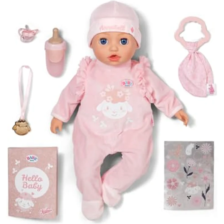 MGA Zapf Creation BABY born Annabell Puppe, 43 cm mit realistischen Babylauten und Bewegungen – Bild 1