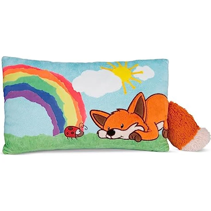 NICI Kissen Fuchs Fridalie 43 x 25 cm, rechteckiges Kuschelkissen mit Plüsch-Applikation und 3D-Ohr, bunt, ideale Geschenkidee für Kinder & Erwachsene – Bild 1