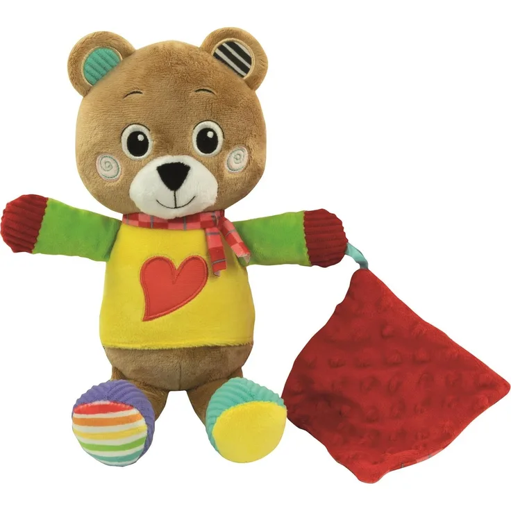 PADU Teddybär Bob, 30 cm, multisensorisches Plüschspielzeug für Kleinkinder in Geschenkbox
