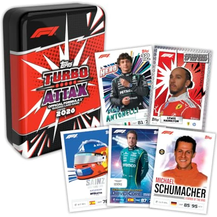 Topps 2026 Turbo Attax TCG - Formel 1 (Mega Tin), Sammelkarten-Set mit 48 Karten und 4 Limited Edition Karten – Bild 2