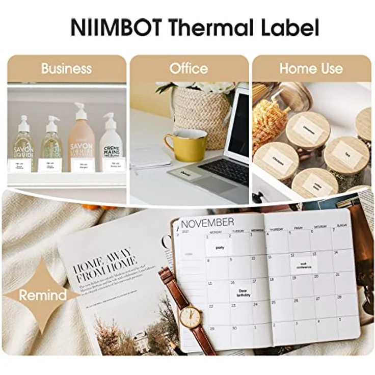 NIIMBOT Transparent A2G88318501 Etiketten, 125 Stück 40x60 mm, Thermotransferdruck, wasserdicht, reißfest – Bild 5