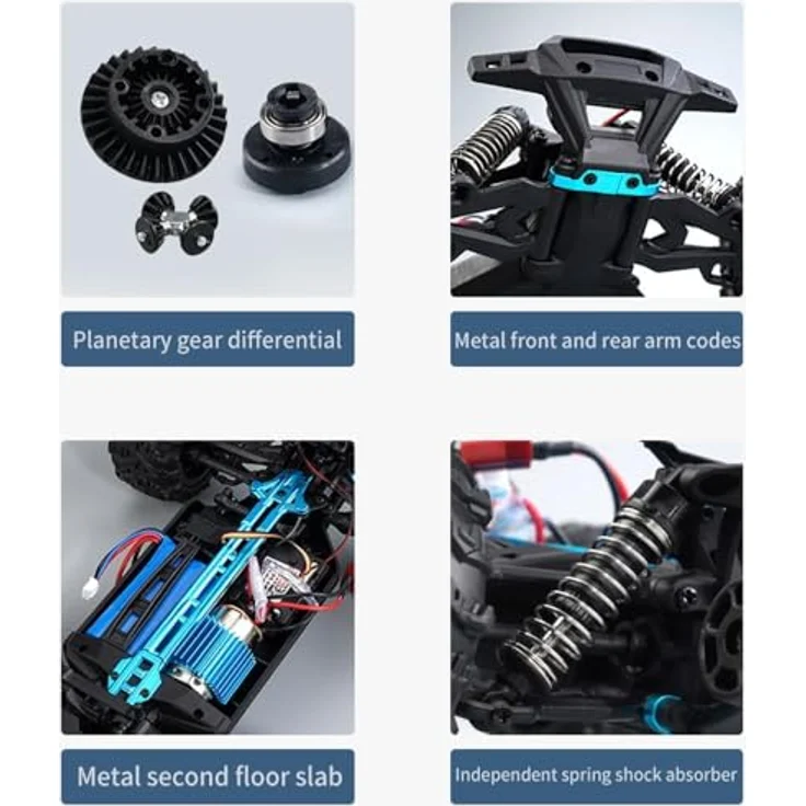 COIL RC-Buggy, Ferngesteuertes Auto, Spielzeugauto, Geländewagen, Head-up-Räder, LED, 4x4, 1:16, 4WD Buggy, 2.4Ghz, Bis zu 38 km/h, lila – Bild 5