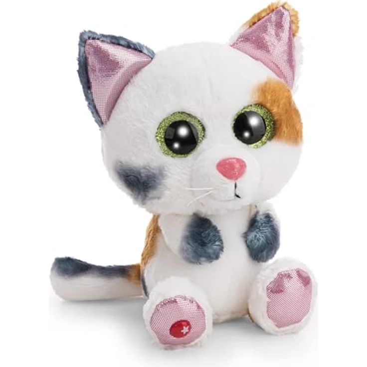 NICI GLUBSCHIS Glückskatze Calli Malli, 15cm, weißes Plüsch-Kuscheltier mit Glitzeraugen, niedlich und weich, ideal zum Kuscheln für Kinder & Erwachsene | 63044 – Bild 1