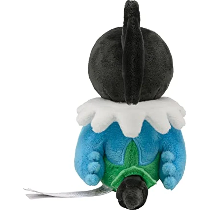 Tinisu Pokemon Plaudagei Kuscheltier - 14 cm Plüschtier Chatot, sitzt aufrecht und charmant, Normal- und Flying-Typ, 5 ¼ inches tall, 5 ½ inches long, Pokemon Center Original, Made in China, Hand Wash Only, 4+ Years, 51 g, gelb – Bild 4