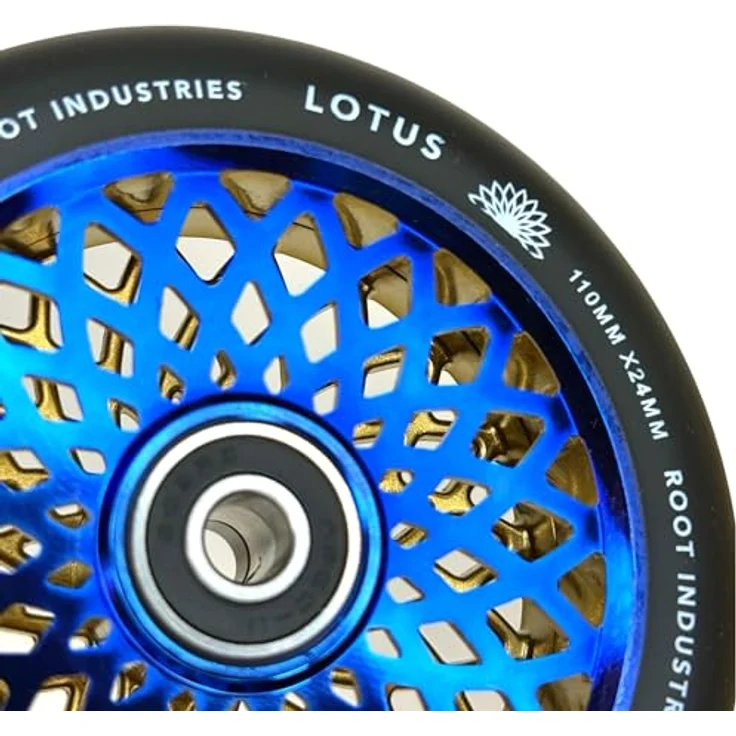 Root Industries Lotus Stunt-Scooter Rolle 110mm Blue Ray/PU Schwarz - Leichtgewichtiges Design mit schnell rollenden Rädern – Bild 2