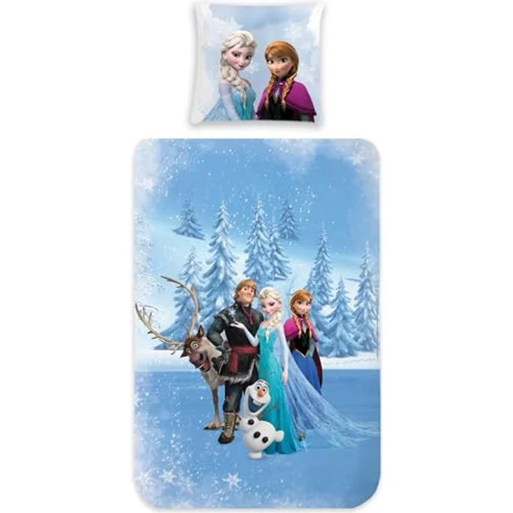 BERONAGE Frozen Die Eiskönigin Kinder-Bettwäsche Sven 135 x 200 + 80 x 80 cm 100% Baumwolle Biber-Flanell-Qualität Arendelle Sven Kristoff Disney Olaf ELSA Anna mit Reißverschluss - Deutsche Größe – Bild 4