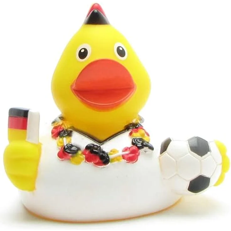 Duckshop Badeente - personalisierbar mit Wunschtext, Deutschland Fan Ente, 8 cm aus Vinyl – Bild 5