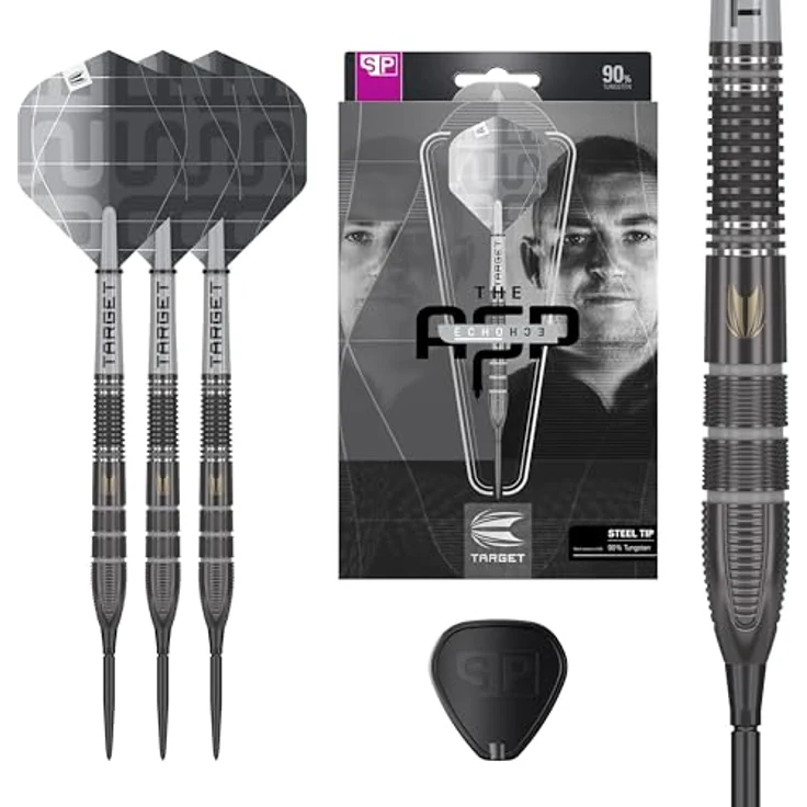 Target Darts Nathan Aspinall x Echo 90% Tungsten Steel Tip Dart Set – 24G, Pro Grip Shafts & Pro Ultra No.2 Flights, inkl. SP Tool – Bild 1