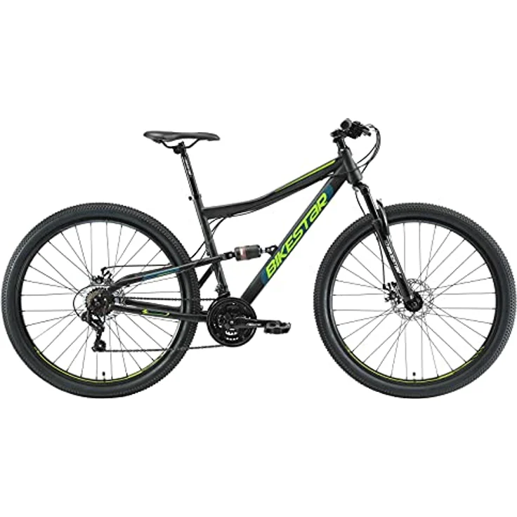 BIKESTAR Fully Mountainbike Shimano 21 Gang Schaltung, Scheibenbremse 29 Zoll Reifen | 19 Zoll Rahmen MTB Vollgefedert | Schwarz – Bild 2