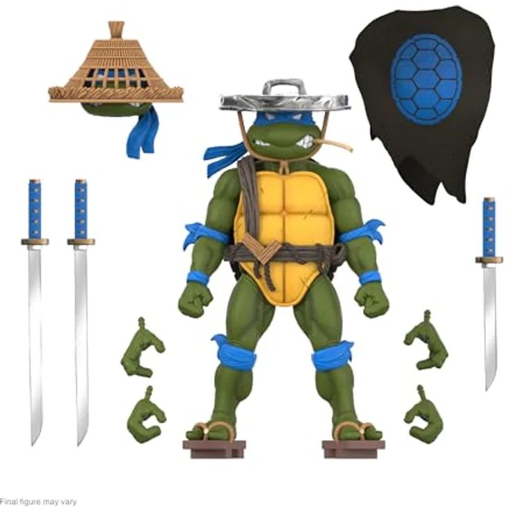Super7 Teenage Mutant Ninja Turtles Ultimates Actionfigur Ninja Nomad Leonardo, 18 cm, voll beweglich mit Zubehör und Austauschteilen in Fensterbox – Bild 1