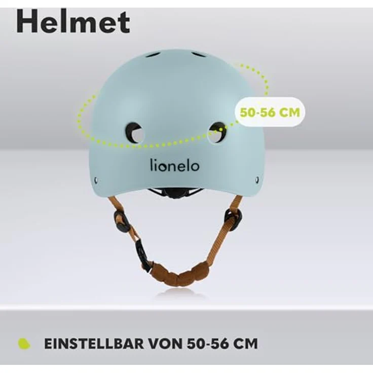 Lionelo Helmet Kinderfahrradhelm, verstellbar 50-56 cm, Intertek zertifiziert, Kinnschutz, Größe S, für Mädchen und Jungen – Bild 3