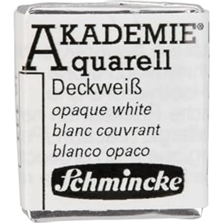 Schmincke AKADEMIE® Aquarell, Deckweiß 110, feine vegane Künstler-Aquarellfarbe im halben Näpfchen, höchste Lichtechtheit, für Aquarellmalerei – Bild 1