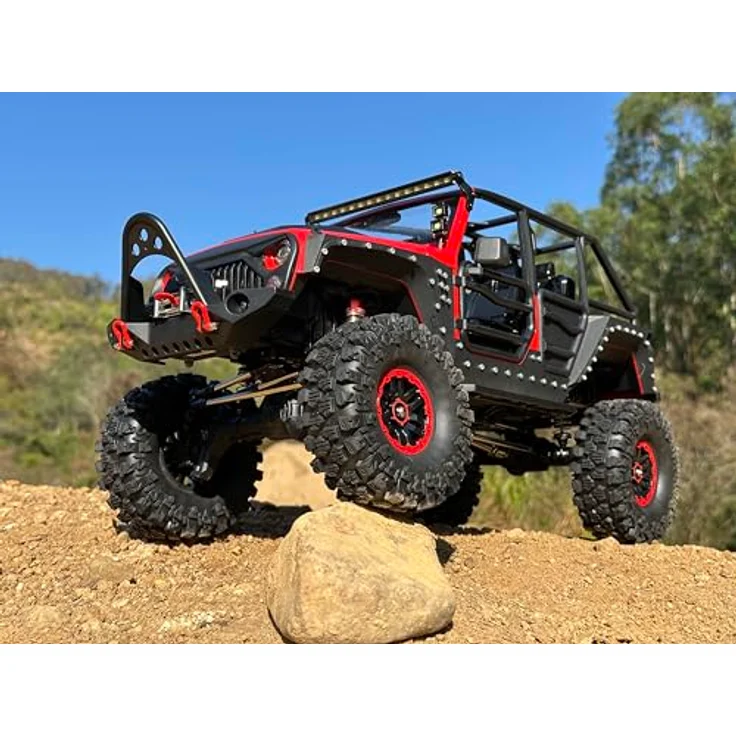 DF Models DF-4S Pro BL Crawler, ferngesteuertes Offroad-Auto im Maßstab 1:10, bürstenloser Elektromotor, bis zu 13 km/h, rot – Bild 9