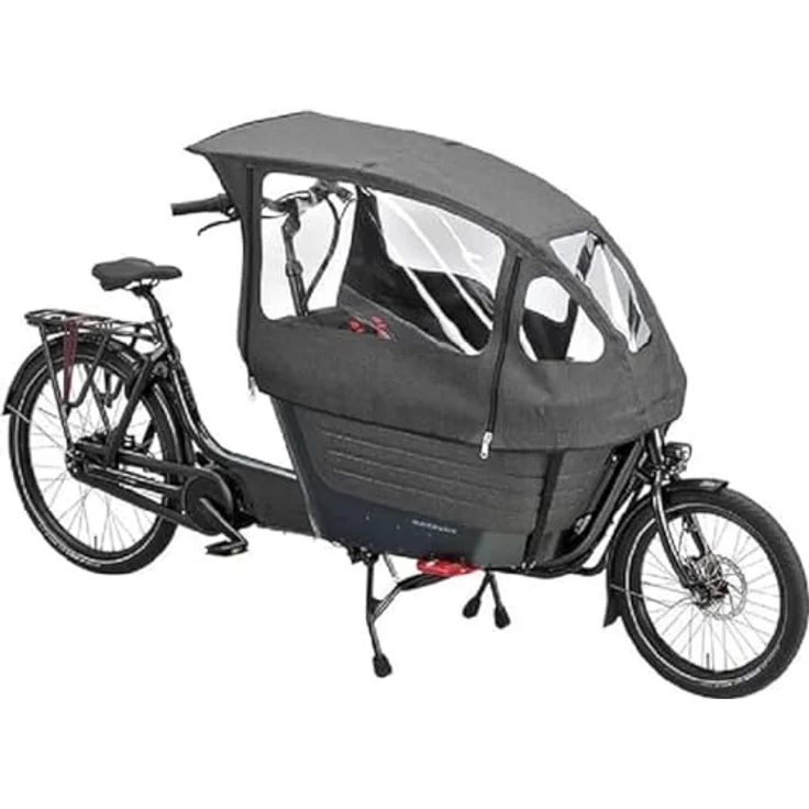 Winora Regenverdeck SC 02 V2.0, Schutzhülle für Lastenrad, Regenschutz gegen Regen und Blätter, schwarz – Bild 2