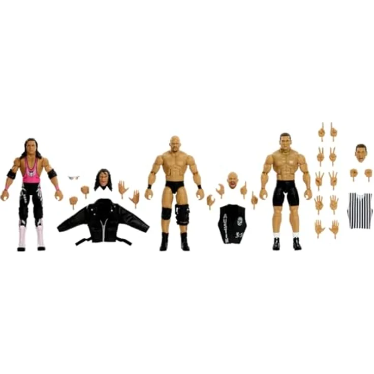 Mattel WWE I Quit Match 3-Pack, Actionfiguren Set mit Bret Hart, Stone Cold Steve Austin und Ken Shamrock, 7 Zoll, Mehrfarbig – Bild 2
