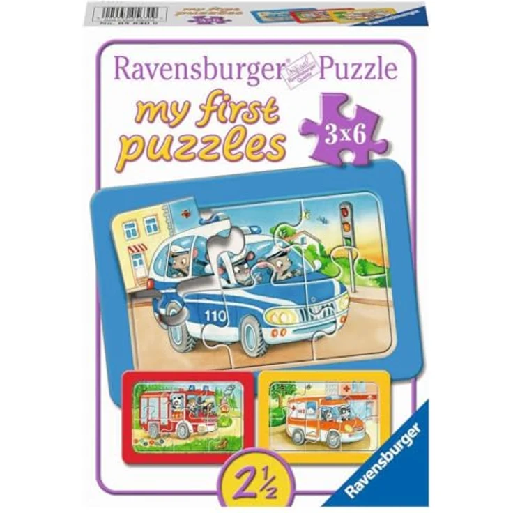 Ravensburger Kinderpuzzle 05630 - Tiere im Einsatz - 3x6 Teile Rahmenpuzzle für Kinder ab 2,5 Jahren – Bild 2