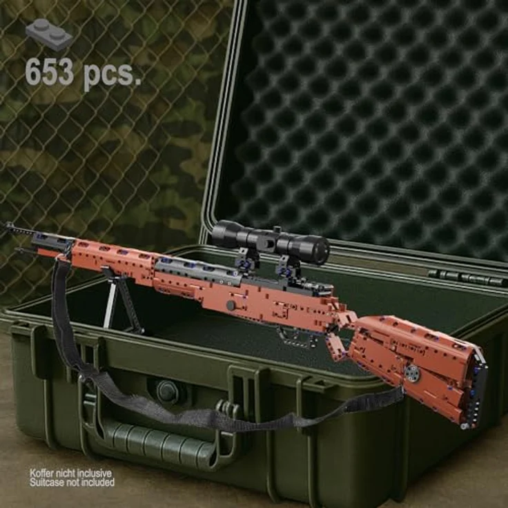 JAMARA CADA Karabiner 98K Bricks, Klemmbausteine Set mit 653 Teilen, Soft-Darts, LED Fadenkreuz, Tragegurt, für Kids ab 8 Jahren – Bild 2