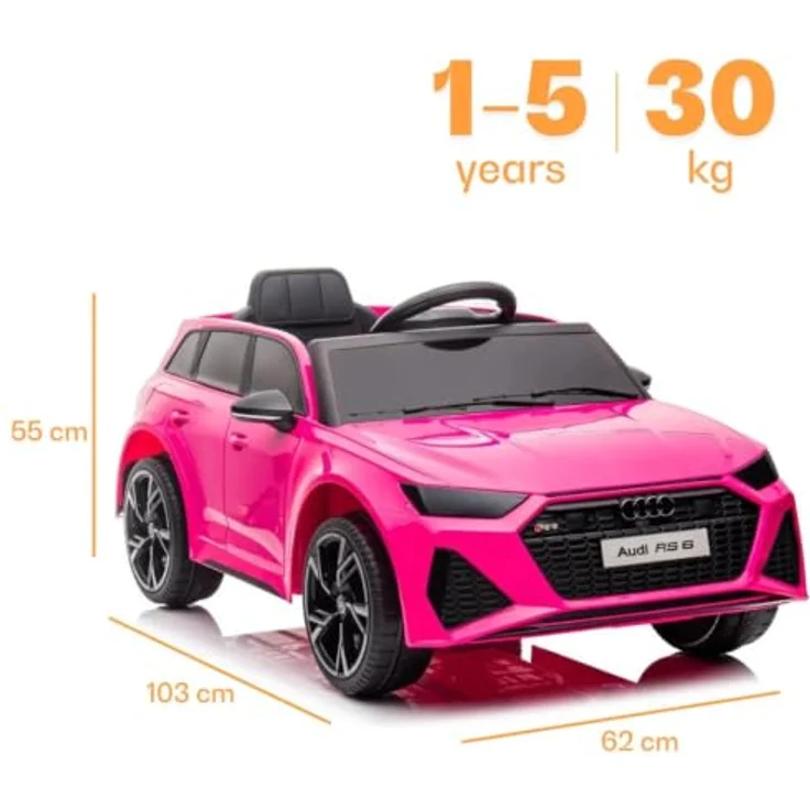 Audi Kinder Elektro Auto RS6 12V - 1 bis 5 Jahre - mit Fernbedienung - Rosa – Bild 7
