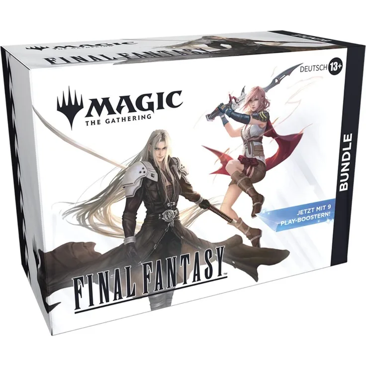 Wizards of the Coast Magic: The Gathering FINAL FANTASY Bundle, Sammelkarten mit 9 Play-Boostern, 2 Foilkarten und Spindown-Lebenspunktezähler, Deutsch
