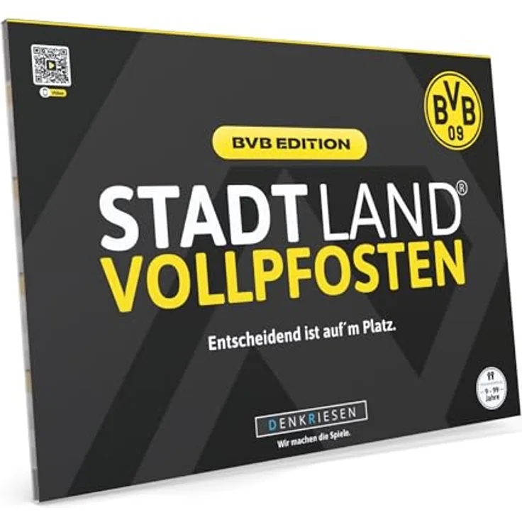 DENKRIESEN Stadt Land Vollpfosten® A4 – BVB Edition | Ab 9 Jahren | Borussia Dortmund | Vielfältige Kategorien | Fußballfanartikel