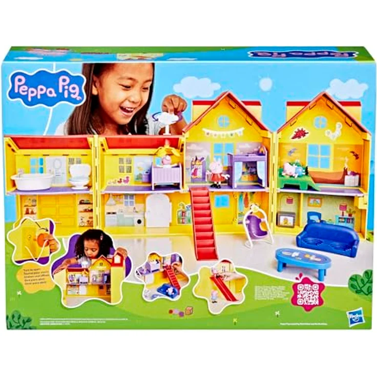 Hasbro Peppa Pig Puppenhaus, Peppas großes Haus mit 7 Zimmern und Zubehör, für Kinder ab 3 Jahren – Bild 2