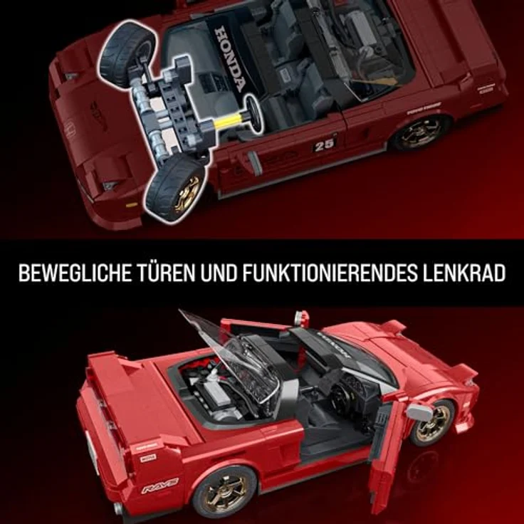 Mattel® Modellbausatz Brick Shop Hot Wheels, ELITE SERIES Acura NSX, Maßstab 1:16, 876-tlg, inkl. Die-Cast-Auto und individuelle Gestaltungsmöglichkeiten – Bild 3