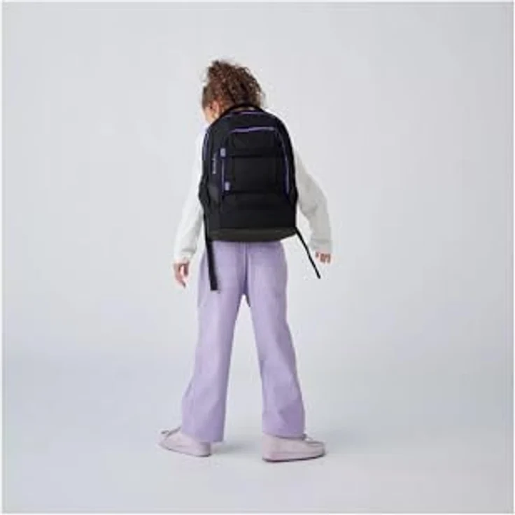 Satch Schulrucksack Pack, aus 100% recycelten PET-Flaschen, mit Organizer und verstellbarem Tragesystem, schwarz – Bild 7