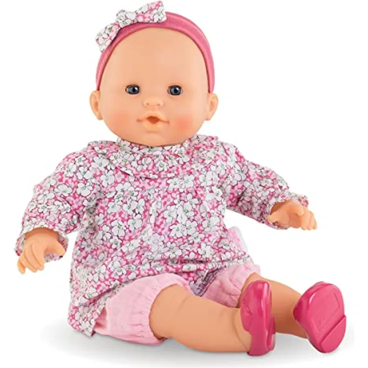 Corolle 9000130310 - Mon Grand Poupon Louise, Weichkörperpuppe, Schlafaugen, kann sitzen und Daumenlutschen, Vanilleduft, 36cm, ab 2 Jahren