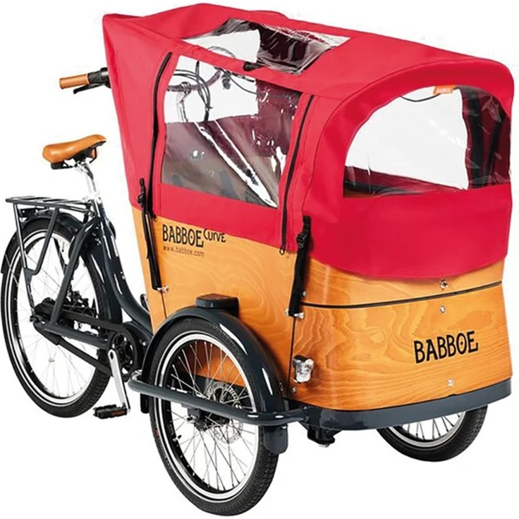 BOET by Babboe Regenverdeck für Curve Docril, wasserdicht, rot rioja