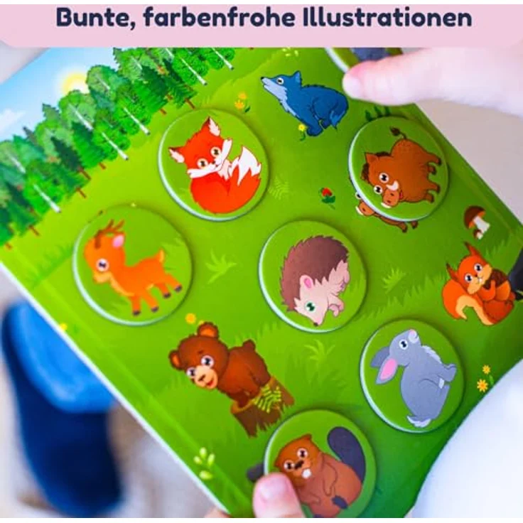 Magnikon Magnetisches Lotto Spiel „Die Tierwelt“, Bingo und Memory für Kinder ab 3 Jahren, 54 Magnete, 6 doppelseitige Spielbretter, farbenfrohe Tierbilder – Bild 6