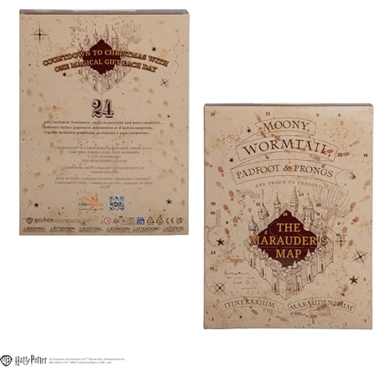 Cinereplicas Harry Potter Marauder's Map-2026 Edition Adventskalender mit 24 Artikeln, inkl. Socken, Aufkleber und Notizblock, One Size – Bild 9